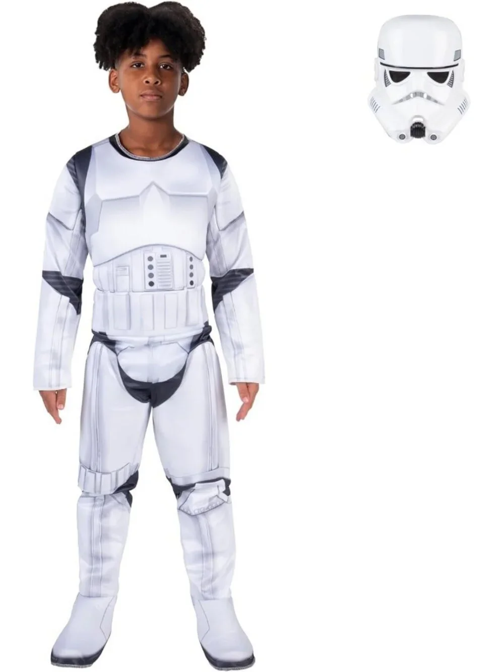 Youth Stormtrooper Halloween Costume - Premium Padded Jumpsuit & Mask, Fun